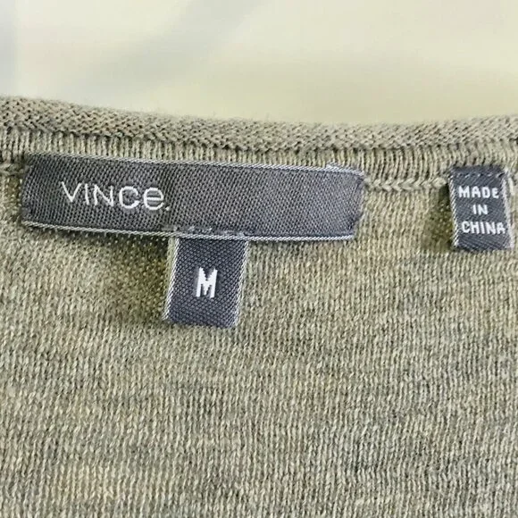 Vince Tan Black Color Block Sweater 100% Cotton Scoop Neck Drop Shoulder Stretch - Picture 5 of 15